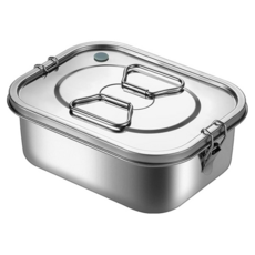 304不鏽鋼餐盒 大容量設計 密封防漏 攜帶方便, 雙層兩分格, 1個