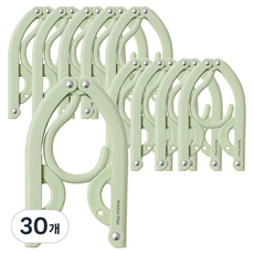 Market Plan 多用途簡易摺疊便攜式衣架, 綠色, 30個