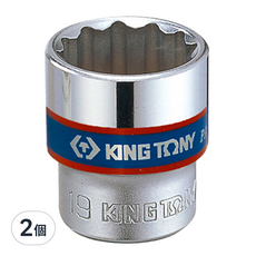 KING TONY 金統立 DR.公制十二角標準套筒, 3/8"(20mm), 2個