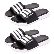 BYOORABYOO 柔軟三線拖鞋 辦公室客廳室內拖鞋, 黑色, 260