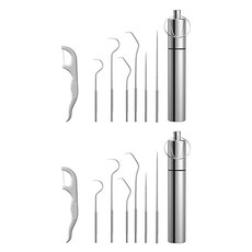 LivingHomeDetail 不鏽鋼牙線組, 7入, 2套