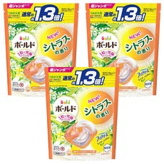Bold 日本原裝進口 4in1 超強洗淨4D洗衣膠囊補充裝 柑橘馬鞭草, 14顆, 3袋
