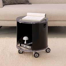 뮤레브 철제 미드센츄리 모듈 이동식 협탁 높은 원형, 블랙, 1개