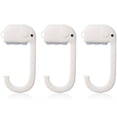 KH攜帶式矽膠包包掛勾, 白色的, 3個