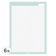 TOCTOC 彩虹色彩格線筆記本 B5, 薄荷綠色, 6個