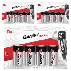 Energizer 勁量 MAX D型電池, 3個, 4入