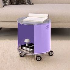 뮤레브 철제 미드센츄리 모듈 이동식 협탁 높은 원형, 바이올렛, 1개