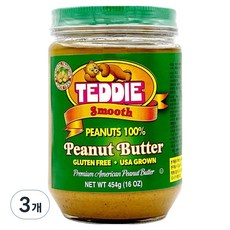 테디 땅콩버터 스무스, 454g, 3개