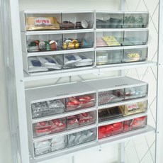 Market Plan 組合式多用途可疊加滑動儲物收納盒, 3個, 透明