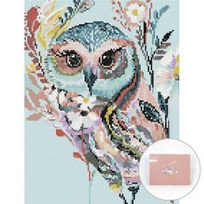 ARTJOY DIY鑽石畫 畫布款 30 x 40 cm, 薄荷貓頭鷹, 1套