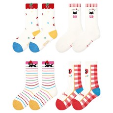 Ggomje 女童長筒襪 4件組