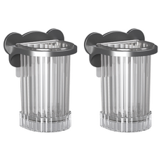 生活共感 飯店式瀝水壁掛牙刷架, 2個, 黑色