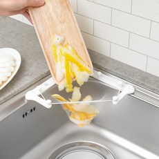KKALKKEUMDAEJANG 水槽角落折疊濾網支架 白色+濾網 50入+雙面透明膠帶, 1組