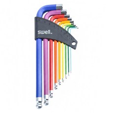Swell 彩色平面六角扳手 9支組 1.5 - 10mm, 1組