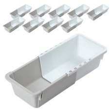 elelliving 可調節長度多功能抽屜整理收納盒 小款(9.5 x 16~23.5 x 6 cm), 白色, 10個