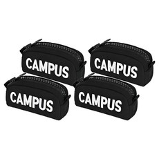 포포팬시 대용량 캠퍼스 왕지퍼 펜파우치 필통, 블랙, 4개