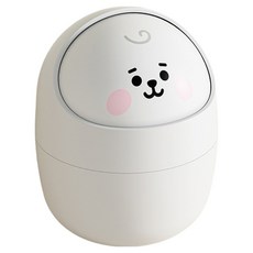 썬앤드림 동글 스마일 데스크탑 미니 휴지통, 화이트