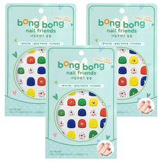 Bong Bong Friends Nail Friends Bong Bong 8歲以上青少年用黏貼式美甲, 亮片馬戲團, 3個