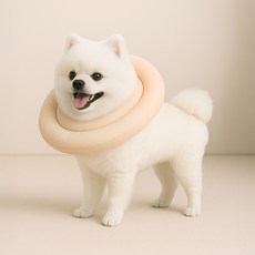 레토 강아지 고양이 넥카라 방수 초경량 대형견 소형견, 베이지, 1개