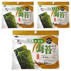 良澔 日式無調味海苔, 25g, 3包