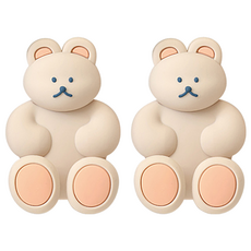 Romane DONATDONAT 矽膠牙刷架, 2個, 奶茶