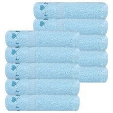 Songwol 松月 Sweet heart高級20支棉刺繡毛巾 100g, 天空, 10個