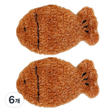 바른리빙 아크릴 붕어빵 수세미, 6개, 1개입