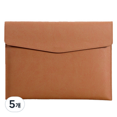 東亞PMS A4文件 直紋皮革手拿包, 棕色, 5個