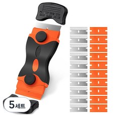 코지모먼트 2in1 다용도 스크래퍼 스티커 제거기 + 리필날 20p 오렌지, 5세트