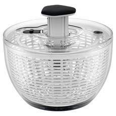 Quasi 蔬壓按壓式脫水器 6L,1組 - 輕鬆瀝乾蔬菜水果，透明外殼設計，底部防滑