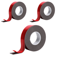 Skora 超強力泡棉雙面膠帶 車用 灰色 1.2cm x 2m, 3個