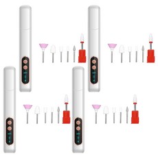 YUNMI 電動打磨器/USB充電式指甲修護美甲機 附磨頭 5個, 4個, 白色