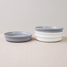 BOWLBOWL 復古義大利麵餐盤組 22cm 2種 2入, 白色, 灰色, 1套