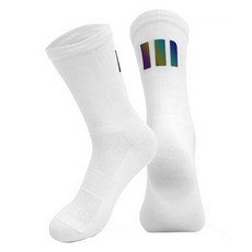 엠모터스 야광 기능성 스포츠 자전거 양말, 화이트, 1세트