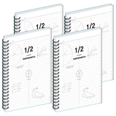 monogram 2分割 HALF PP 數學筆記本 MG-0171, 顏色隨機, 4個