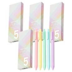 KACOGREEN Pure馬卡龍5色彩芯中性筆 0.5mm, 混合顏色, 4套