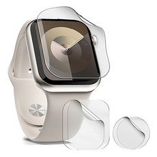 SINJIMORU 防刮修復高光澤塗層智慧手錶全覆蓋螢幕保護貼套組 正面 2片 + 背面 2片, 單一顏色, 1組