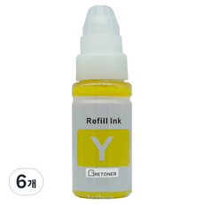 탑젯 캐논 GI-990Y 호환 무한 리필잉크, 노랑, 6개