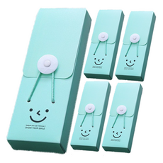 泰坦塑膠方形鉛筆盒, 5個, 綠色