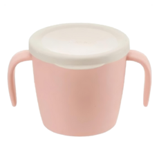 Richell 利其爾 TLI 雙層可拆式不鏽鋼雙耳杯 附蓋 食品級不鏽鋼材質 安全無異味 可微波爐加熱, 粉色, 1個, 250ml