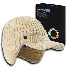 Baegot 運動登山針織耳形帽帽子, 米色