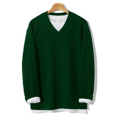 엠엔씨 빅사이즈 골지브이넥 긴팔 티셔츠 MDIT050LW