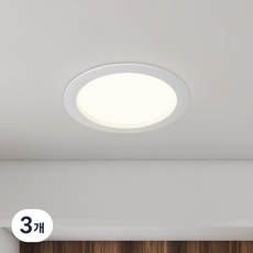 원하 DS 라늄 플리커프리 LED 다운라이트12.7cm 12W, 화이트(무광) + 주백색, 3개