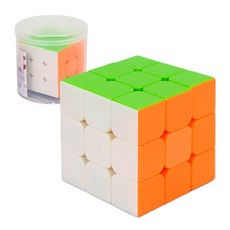 Magic 筒裝三階比賽專用魔術方塊, 5.6cm, 初學必備, 顏色鮮豔, 三層簡潔結構, 六色螢光版, 1組