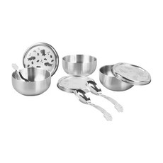 KOM 316不鏽鋼兒童隔熱碗附匙, 汽車 + 恐龍 + 獨角獸, 3入, 1組