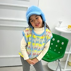 女童愛心刷毛背心