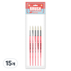 어썸페인팅 ROUND 유화 원형붓 돈모, 15개, 6호