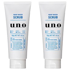 資生堂 UNO 男士洗面乳去角質 藍色 130g 2入組, 2條