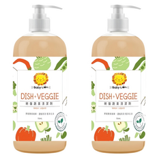 Baby Lion 獅子寶寶 碗盤蔬果清潔劑, 輕鬆洗淨不殘留, 環境友善, 有效去汙, 配方溫和不傷手, 700ml, 2瓶