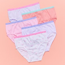 Elle女童款鬆緊帶三角內褲 5件組